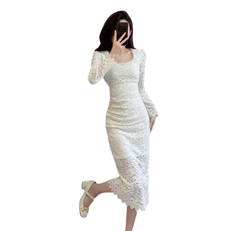 2026 New Lace Dress High-End Light Luxury Niche Long Inner Wear Dress - Image 5