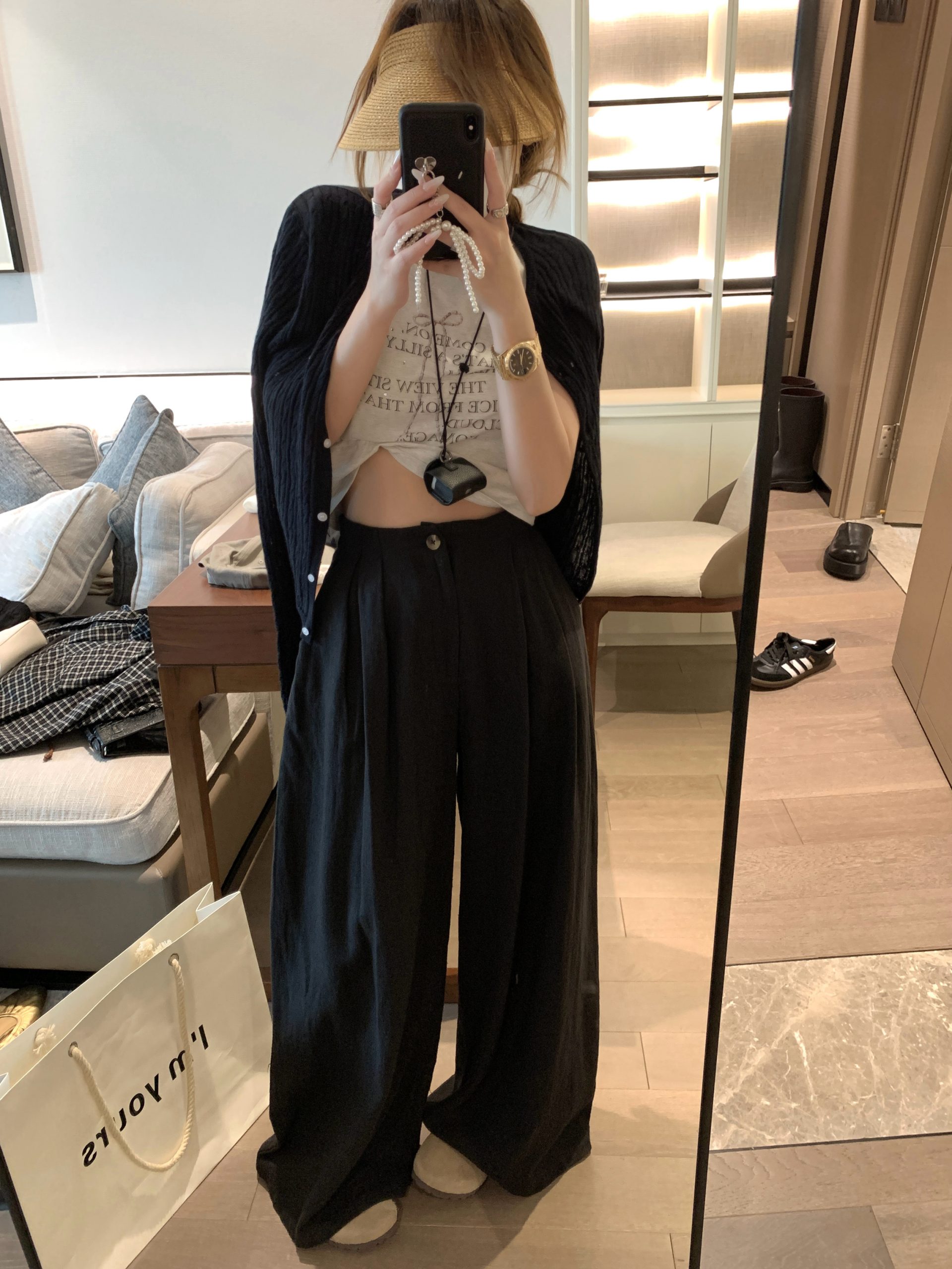 Women's Linen Wide Leg Pants High Waist Loose Straight Summer Casual - Image 5