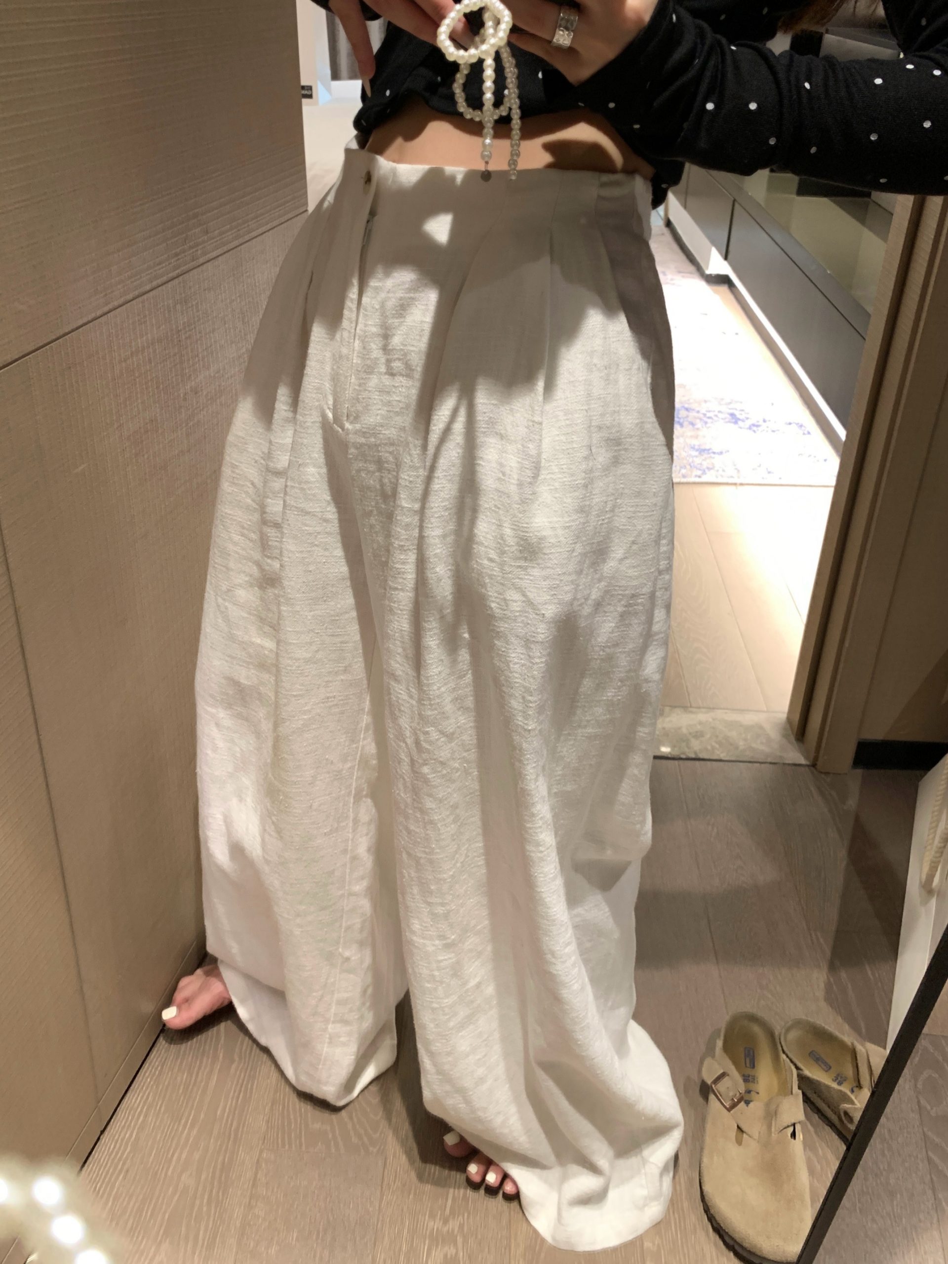 Women's Linen Wide Leg Pants High Waist Loose Straight Summer Casual