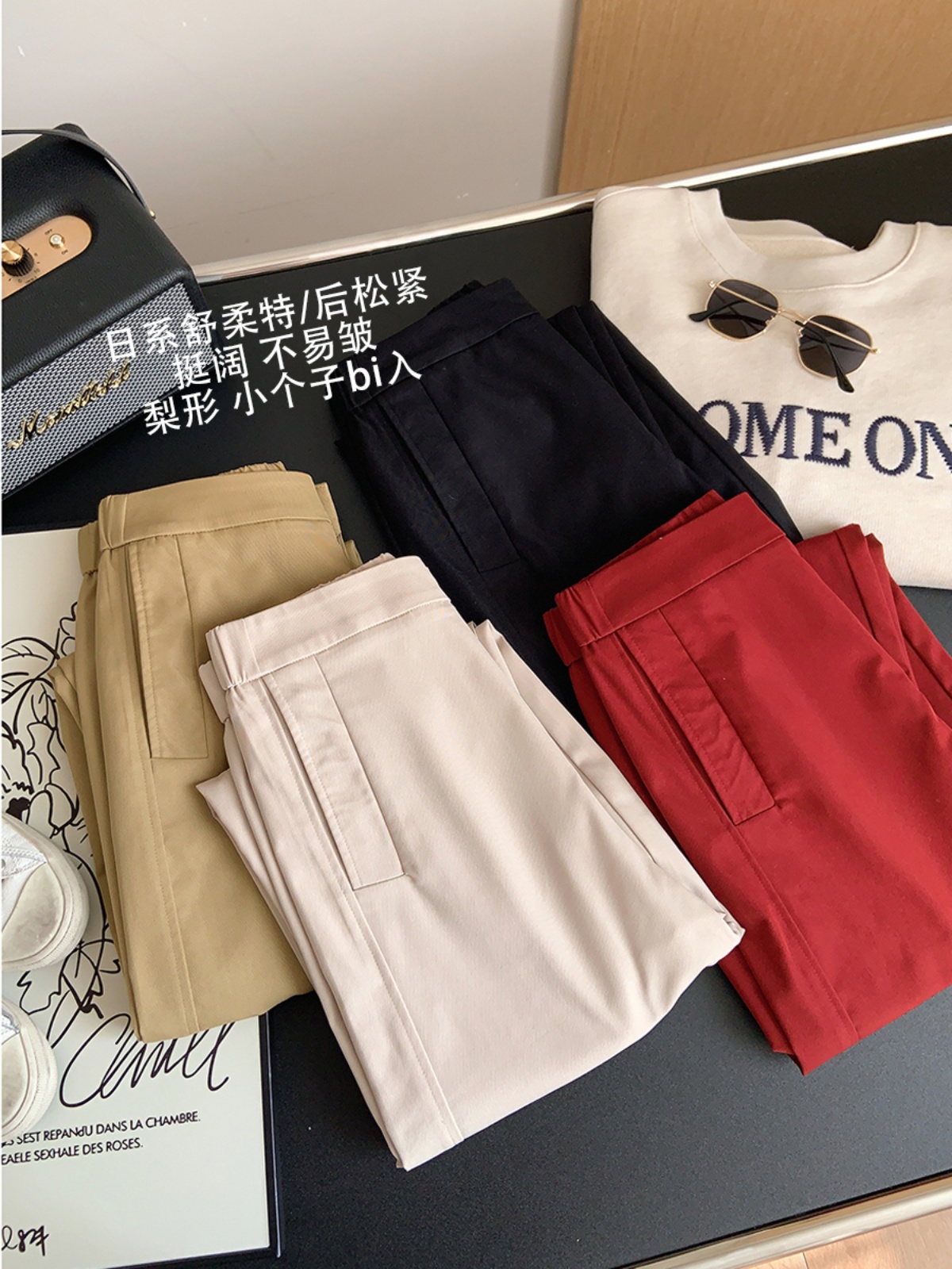 2024 Summer New Japanese Style Soft Stretch Cropped Pants High Waist Slimming Petite Tapered Carrot Pants - Image 4