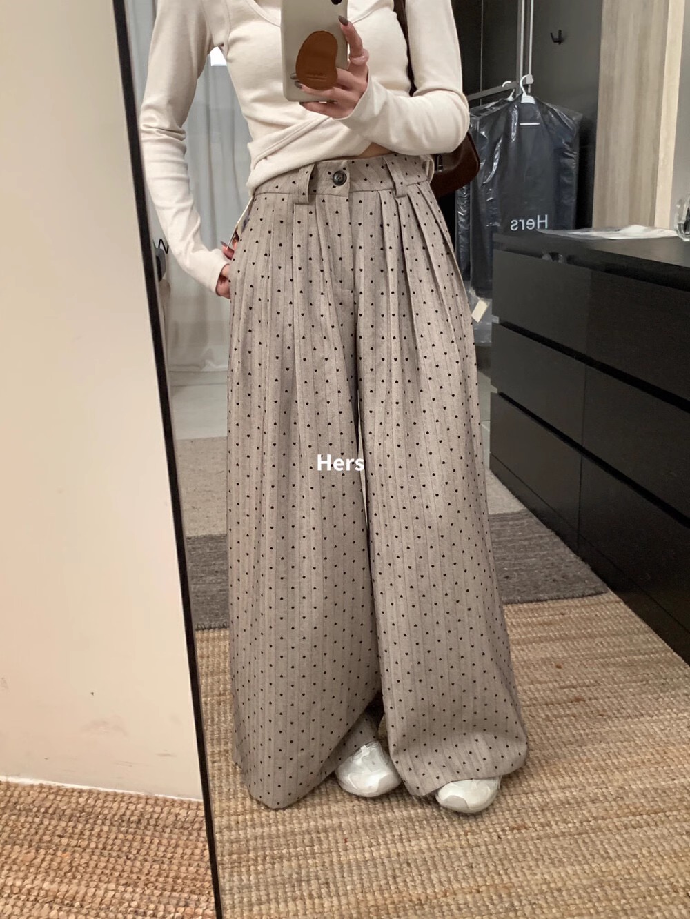 Minimal Heart High Waist Wide Leg Suit Casual Pants 2024 Autumn New - Image 4