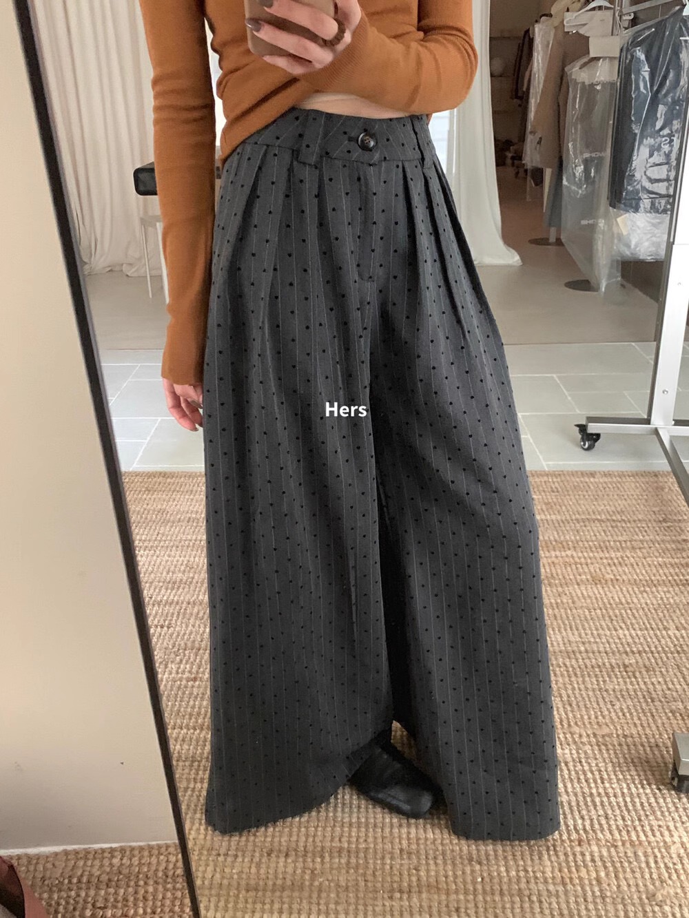 Minimal Heart High Waist Wide Leg Suit Casual Pants 2024 Autumn New