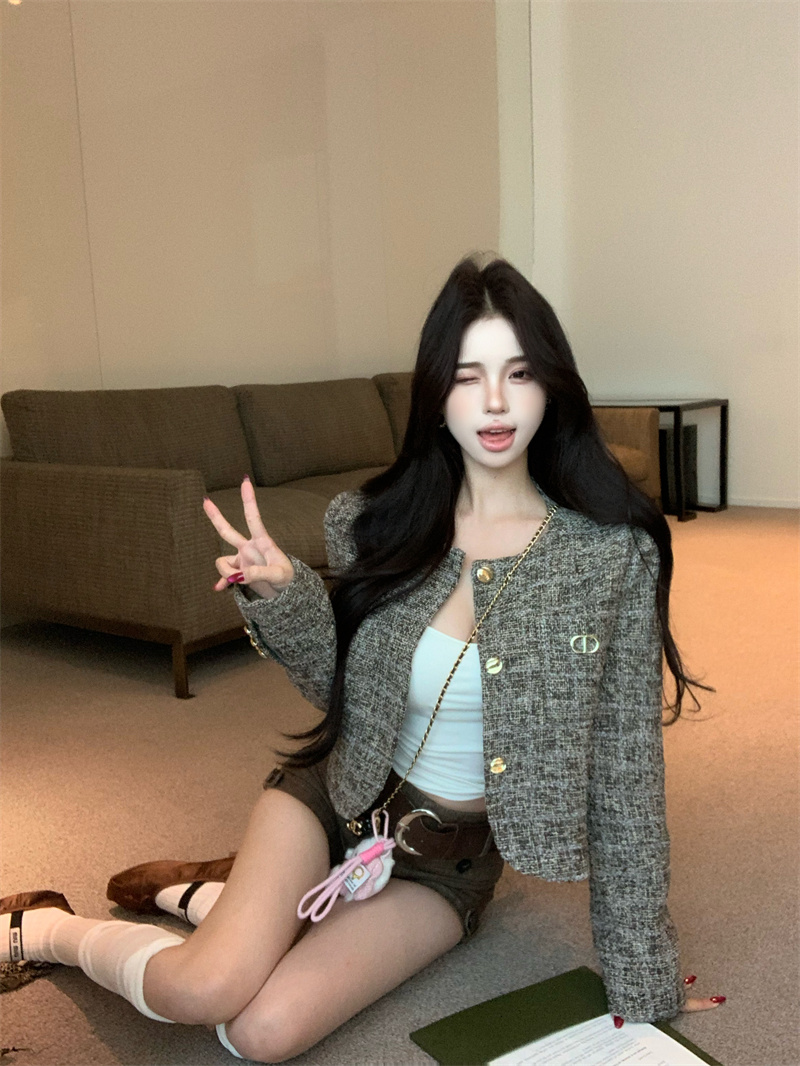 Women's French Tweed Single-Breasted Short Jacket Fall 2025 - Image 3