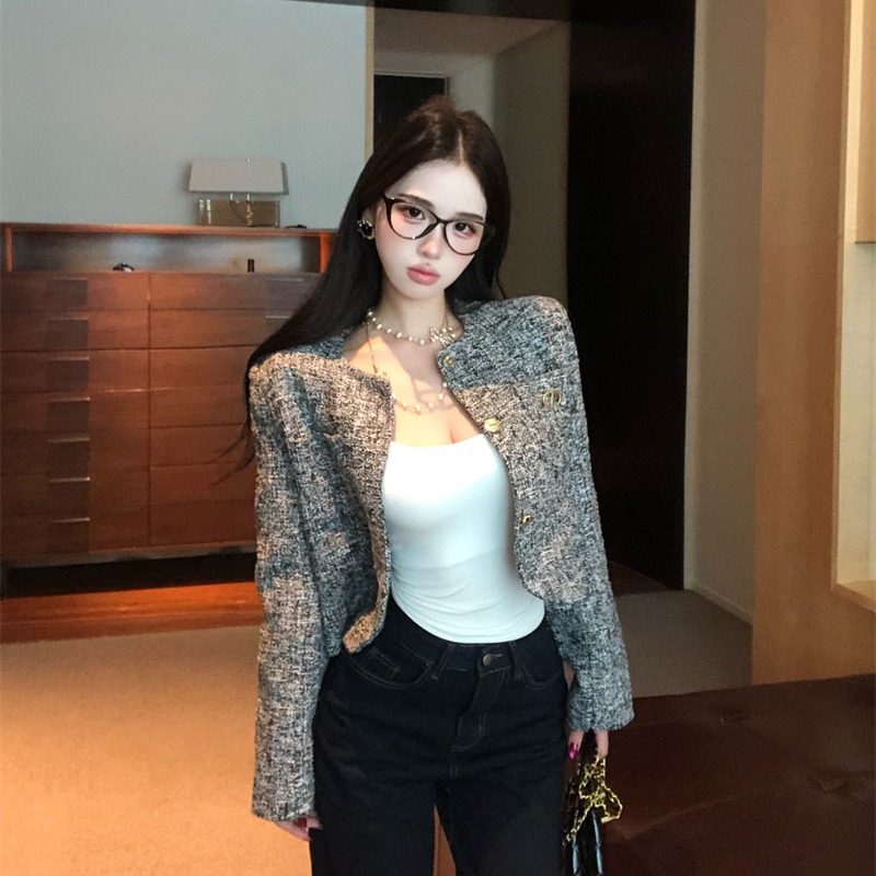 Women's French Tweed Single-Breasted Short Jacket Fall 2025 - Image 5