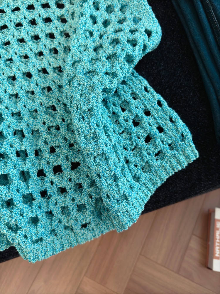 Summer Hollow Out Knit Tank Top Women Sexy Sleeveless Pullover Green - Image 4